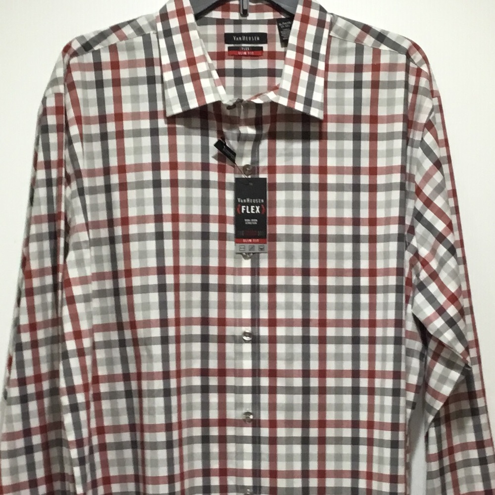 Van Heusen Flex Slim Fit Dress Shirt XL 17-17 1/2